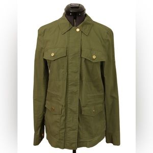 Tommy Hilfiger Women's Utility Jacket Olive Green Cotton | Size XS